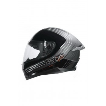 Beon Kapalı Kask Full Face Gri Siyah