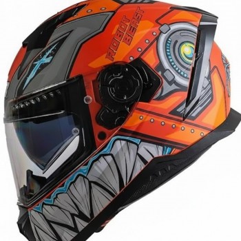 NCR Stream Full Face Kapalı Kask Turuncu Robot