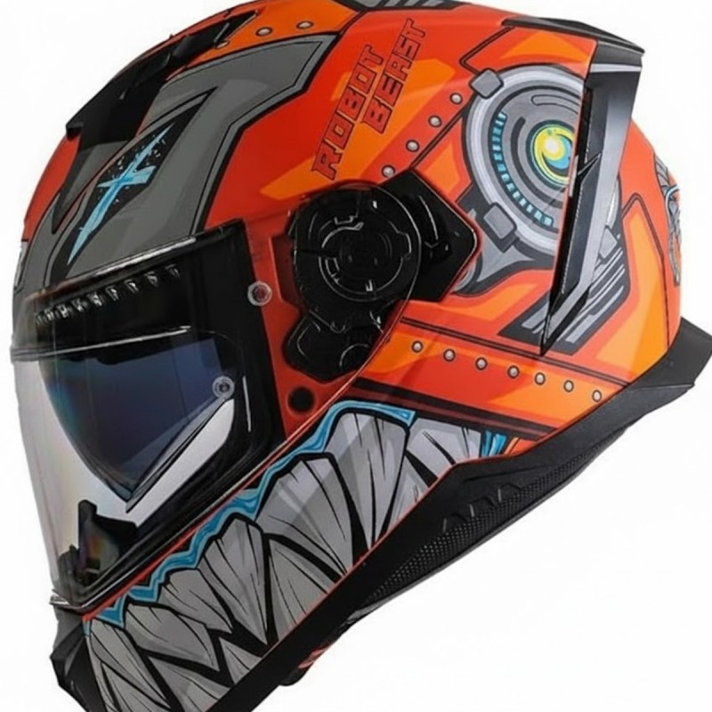 NCR Stream Full Face Kapalı Kask Turuncu Robot