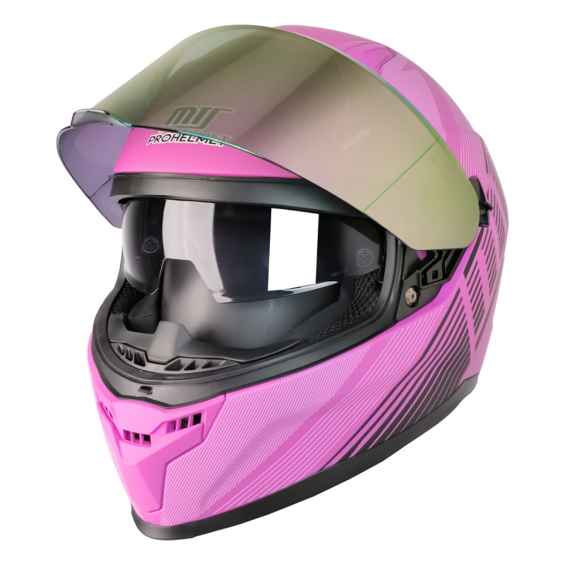 M-910 FUCHSIA LADY GÜNEŞ VİZÖRLÜ KASK (GÖKKUŞAĞI CAMLI)