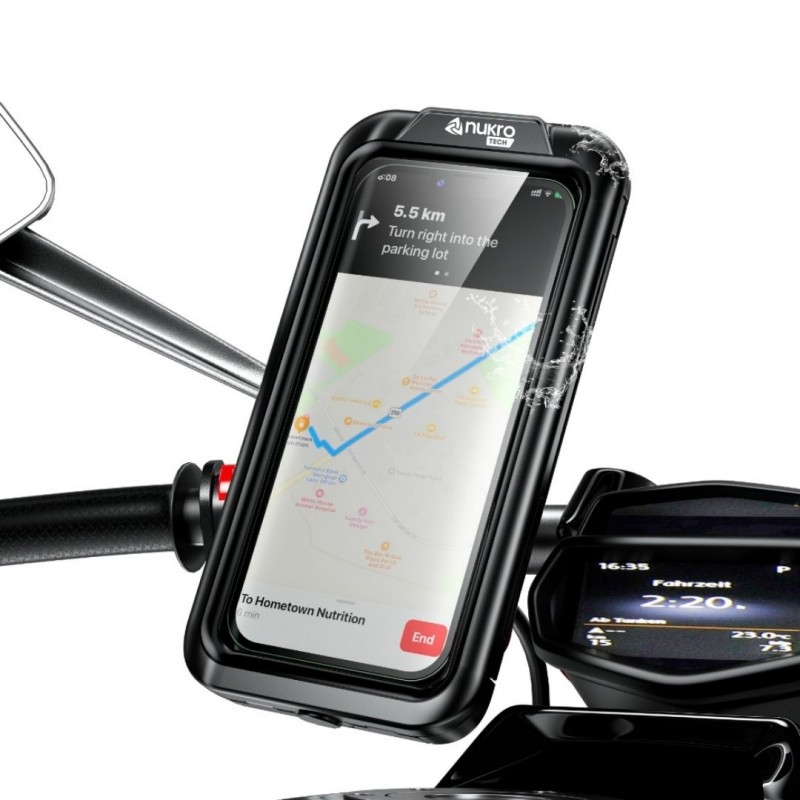 Nukrotech M18-53 Döküm Ayna Dibi Bağlantılı Su Geçirmez Telefon Tutucu