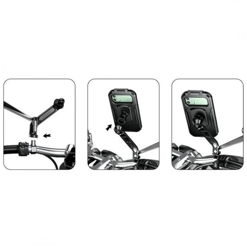 Nukrotech M18-53 Döküm Ayna Dibi Bağlantılı Su Geçirmez Telefon Tutucu