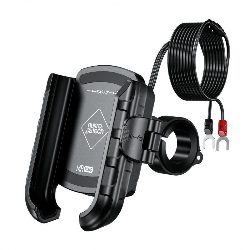 Nukrotech MR PLUS USB-C Şarjlı Klipsli Motosiklet Telefon Tutucu