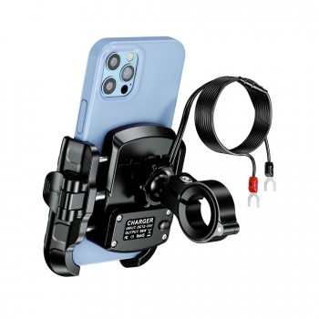 Nukrotech MR PLUS USB-C Şarjlı Klipsli Motosiklet Telefon Tutucu